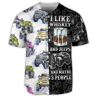 Jeep I Like Whiskey And Jeeps - Baseball Jersey - Owls Matrix LTD