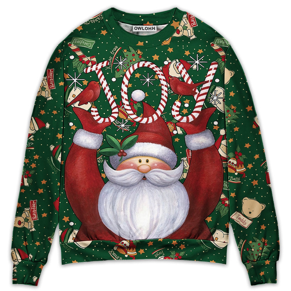 Sweater / S Christmas Santa Claus Lover Joy - Sweater - Ugly Christmas Sweaters - Owls Matrix LTD