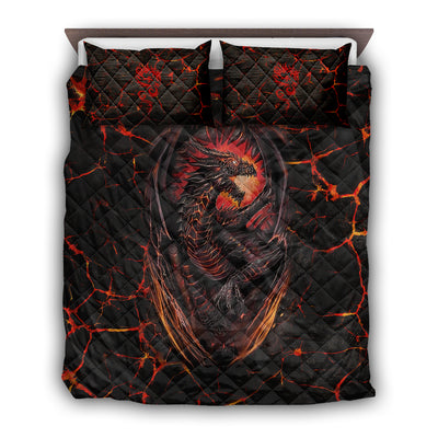 TWIN ( 50 x 60 INCH ) Dragon Lava Under World - Quilt Set - Owls Matrix LTD