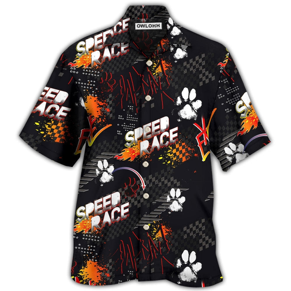 Hawaiian Shirt / Adults / S Car Racing I Like Racing And Dogs - Hawaiian Shirt - Owls Matrix LTD