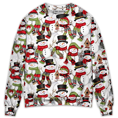 Sweater / S Christmas Snowman Family Happy Christmas - Sweater - Ugly Christmas Sweaters - Owls Matrix LTD