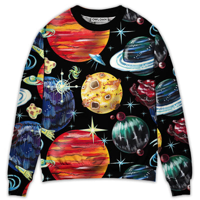 Planet Black Art Style - Sweater - Ugly Christmas Sweaters - Owls Matrix LTD