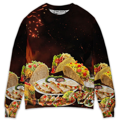 Sweater / S Food Tacos Fast Food Delicious - Sweater - Ugly Christmas Sweaters - Owls Matrix LTD