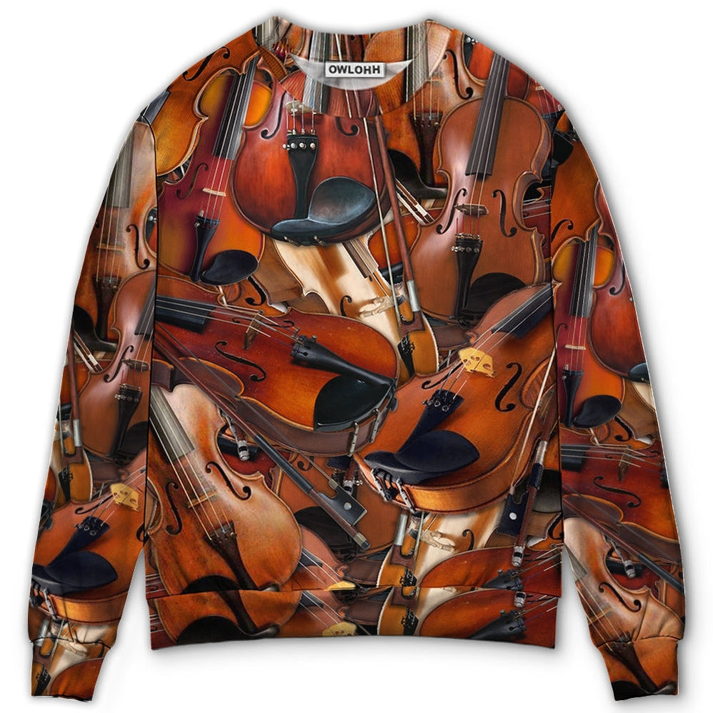 Sweater / S Violin The Instrument For Intelligent People - Sweater - Ugly Christmas Sweaters - Owls Matrix LTD