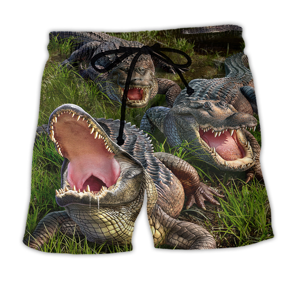 Beach Short / Adults / S Crocodile The Crocodile Cannot Turn Its Head - Beach Short - Owls Matrix LTD