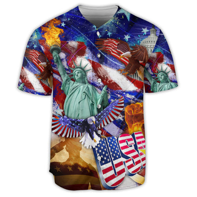 S America Happy Independence Day - Baseball Jersey - Owls Matrix LTD