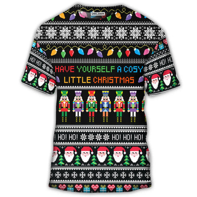 S Christmas Have Yourself A Cosy Little Christmas - Round Neck T-shirt - Owls Matrix LTD