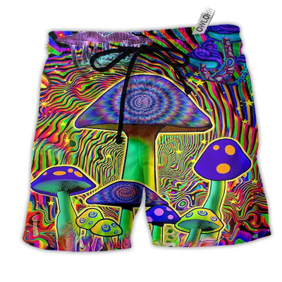 Beach Short / Adults / S Hippie Mushroom Love Color - Beach Short - Owls Matrix LTD