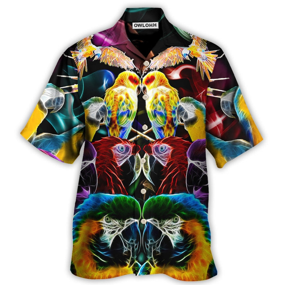 Parrot Wild Animal Neon Colorful - Hawaiian Shirt - Owls Matrix LTD