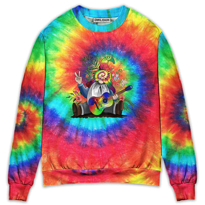 Hippie Believe In The Power Of Music Hippie Gnome - Sweater - Ugly Christmas Sweater - Owls Matrix LTD
