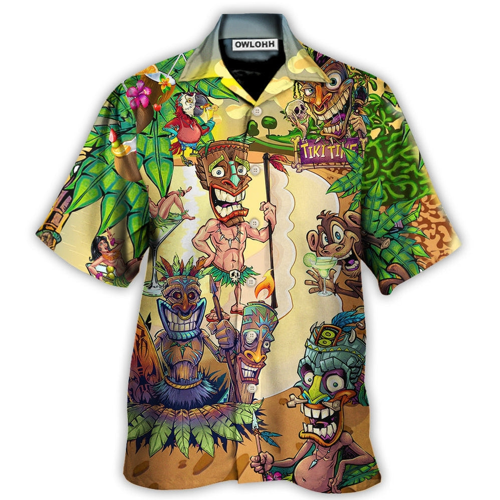 Hawaiian Shirt / Adults / S Cocktail Tiki Bar Summer Beach - Hawaiian Shirt - Owls Matrix LTD