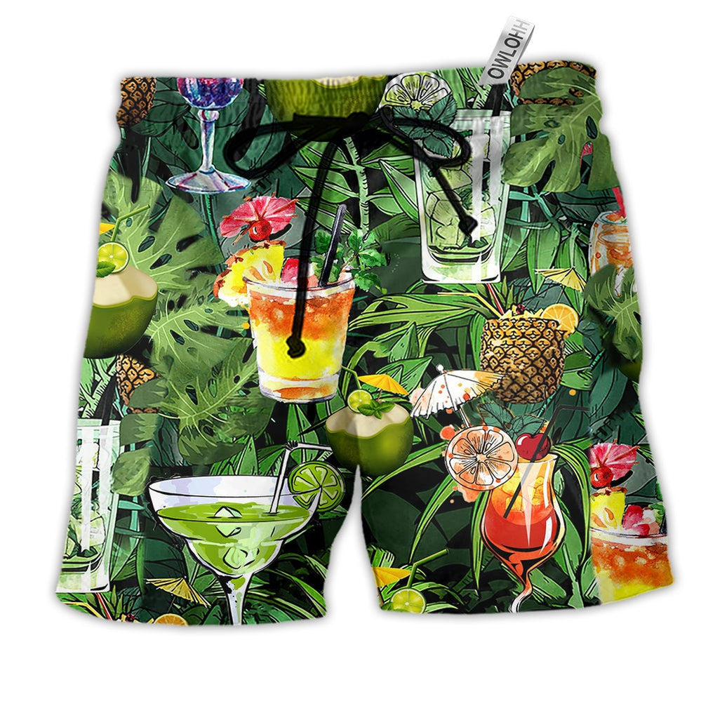 Beach Short / Adults / S Cocktail And Fruit Hello Summer - Beach Short - Owls Matrix LTD