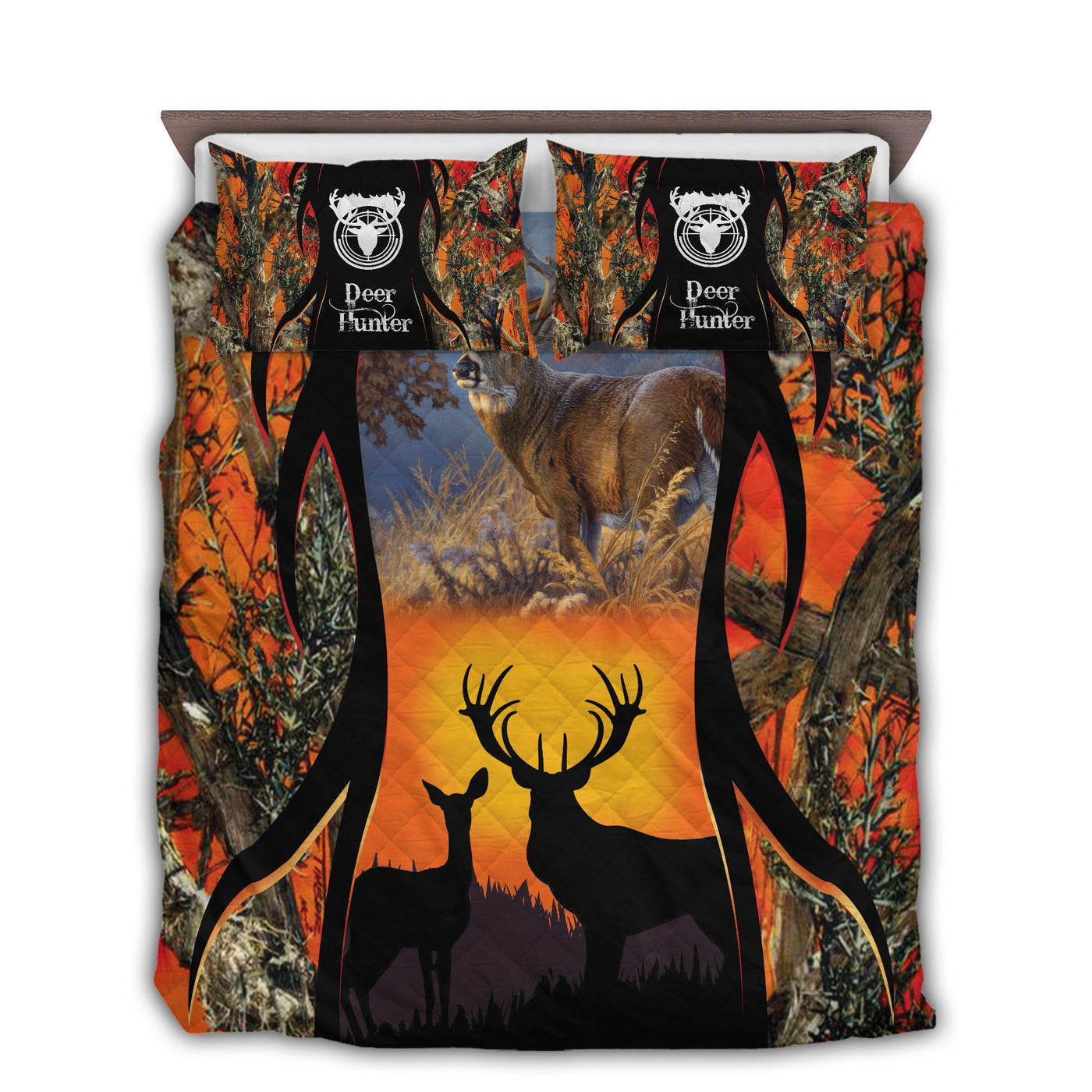 TWIN ( 50 x 60 INCH ) Hunting Love Deer Hunter - Quilt Set - Owls Matrix LTD