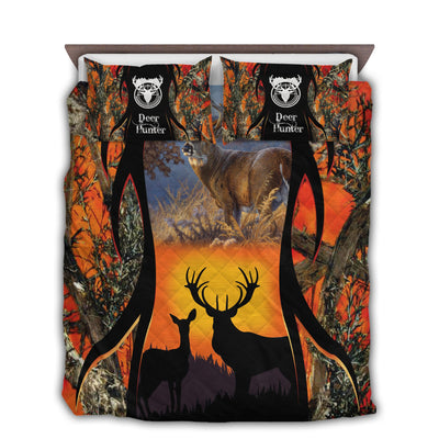 TWIN ( 50 x 60 INCH ) Hunting Love Deer Hunter - Quilt Set - Owls Matrix LTD