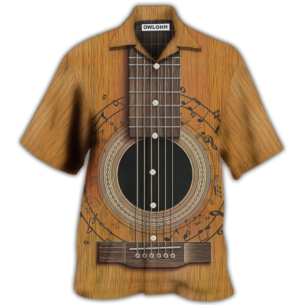 Hawaiian Shirt / Adults / S Guitar Old Retro Music Lover - Hawaiian Shirt - Owls Matrix LTD
