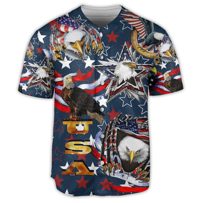 S America Love Eagle Freedom Happy - Baseball Jersey - Owls Matrix LTD