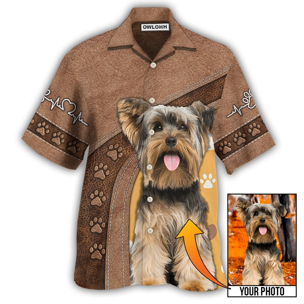 Yorkshire Terrier / Adults / S Dog Paw Various Style Custom Photo Personalized - Hawaiian Shirt - Owls Matrix LTD