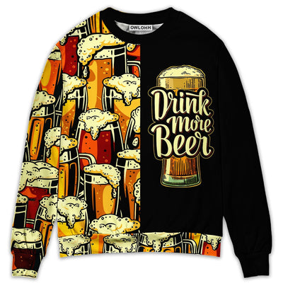 Beer Favorite Drink More Beer - Sweater - Ugly Christmas Sweaters - Owls Matrix LTD