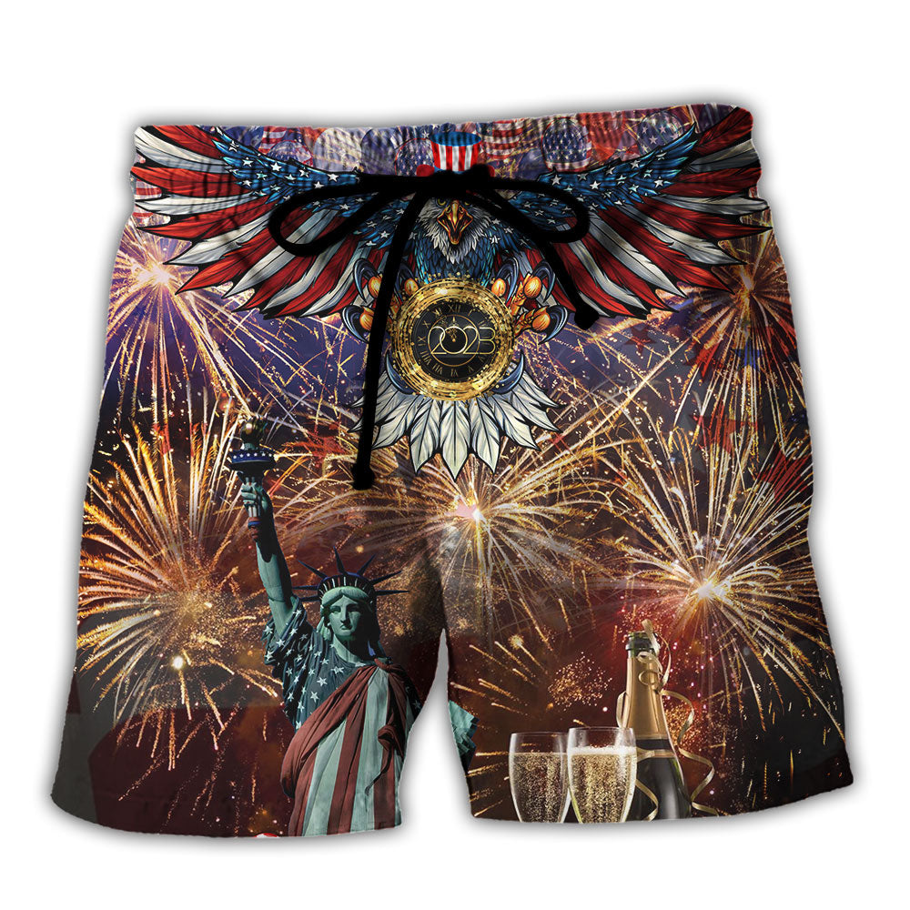 America's New Beginning 2023 Firework - Beach Short - Owls Matrix LTD