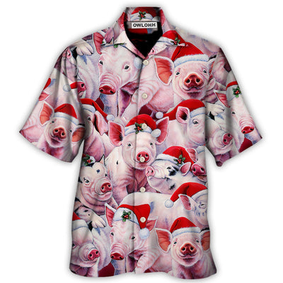 Hawaiian Shirt / Adults / S Christmas Piggies Funny Xmas Is Coming Art Style - Hawaiian Shirt - Owls Matrix LTD