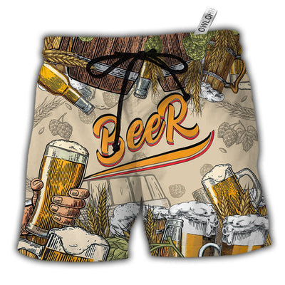 Beach Short / Adults / S Beer Born To Drink - Beach Short - Owls Matrix LTD