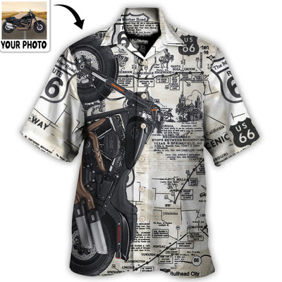 Hawaiian Shirt / Adults / S Motorcycle Biker Happy Ride No Road Is To Long Custom Photo - Hawaiian Shirt - Owls Matrix LTD