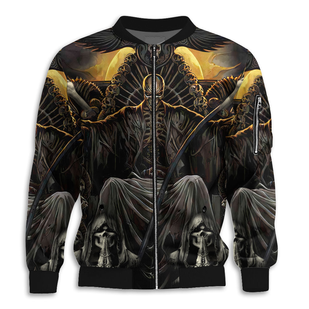 S Skull Grim Reaper Dark - Bomber Jacket - Owls Matrix LTD