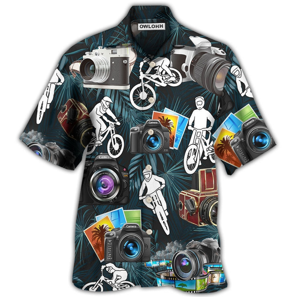 Hawaiian Shirt / Adults / S Camera I Like Cycling And Camera - Hawaiian Shirt - Owls Matrix LTD