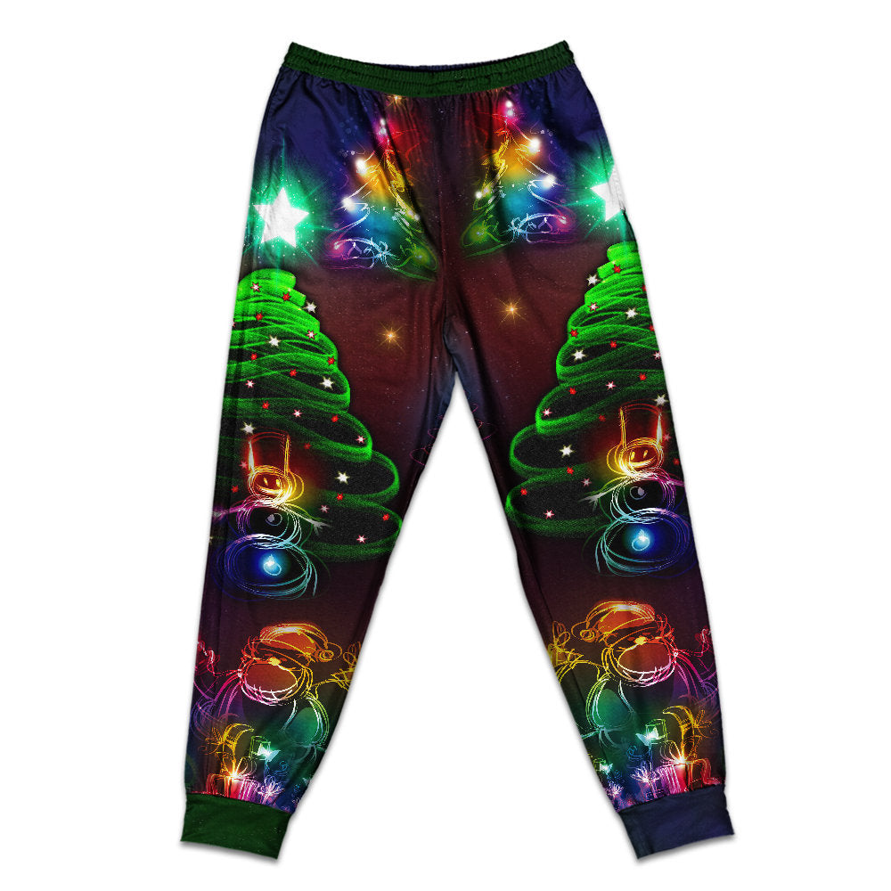 Pants / S Christmas Merry Everything Happy Always - Pajamas Short Sleeve - Owls Matrix LTD