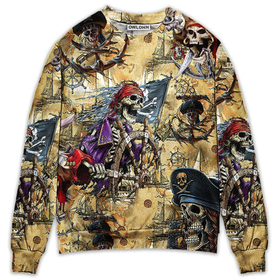 S Skull Amazing Pirate Hunting - Sweater - Ugly Christmas Sweaters - Owls Matrix LTD