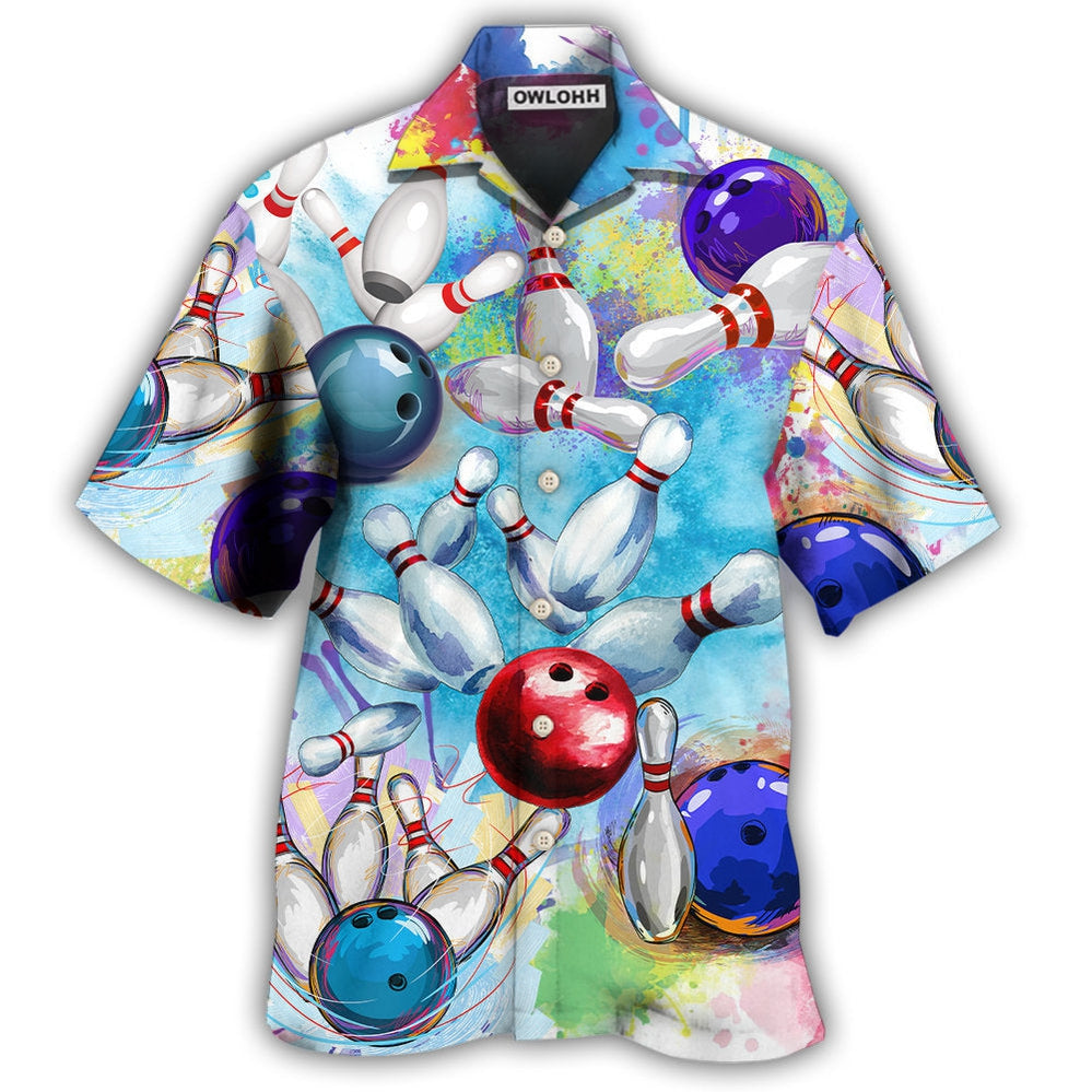 Hawaiian Shirt / Adults / S Bowling Ball And Pins Colorful Style - Hawaiian Shirt - Owls Matrix LTD