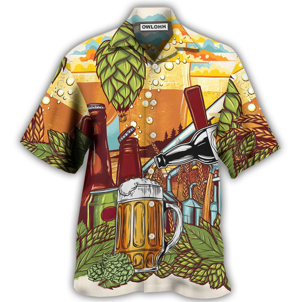 Hawaiian Shirt / Adults / S Beer Drinking It's Beer Time - Hawaiian Shirt - Owls Matrix LTD