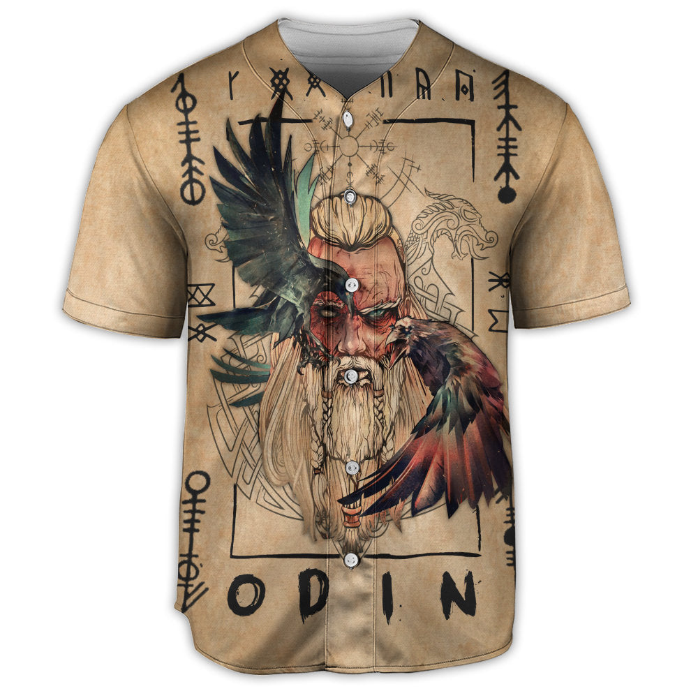 S Viking Odin Sign Old Man Viking - Baseball Jersey - Owls Matrix LTD