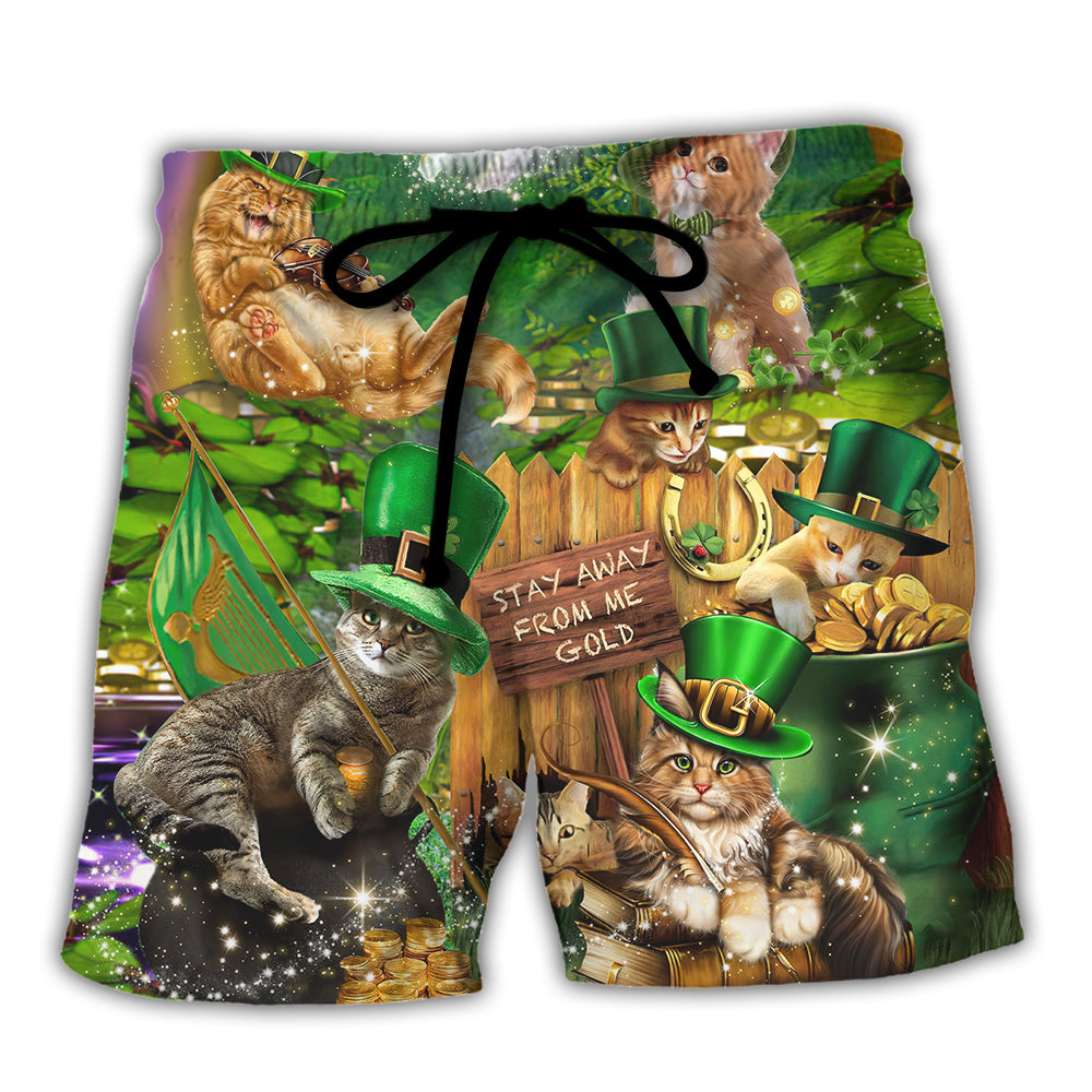 Beach Short / Adults / S Irish Cat Happy St Patrick's Day - Beach Short - Owls Matrix LTD