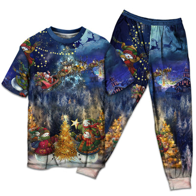 T-shirt + Pants / S Christmas Family In Love - Pajamas Short Sleeve - Owls Matrix LTD