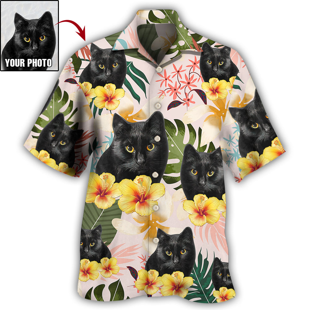 2 / Adults / S Cat Tropical Various Style Custom Photo - Hawaiian Shirt - Owls Matrix LTD