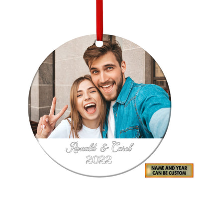 Couple Let's Journey To Forever Together Custom Photo Personalized - One Side Ornament - Owls Matrix LTD