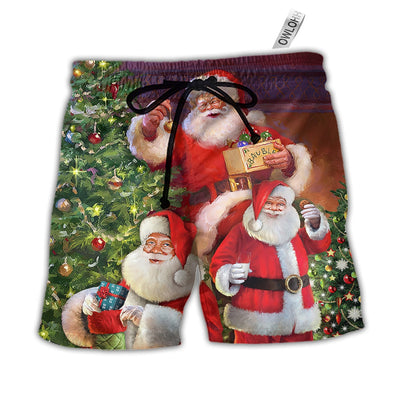 Christmas Funny Santa Claus Gift For Xmas So Happy - Beach Short - Owls Matrix LTD