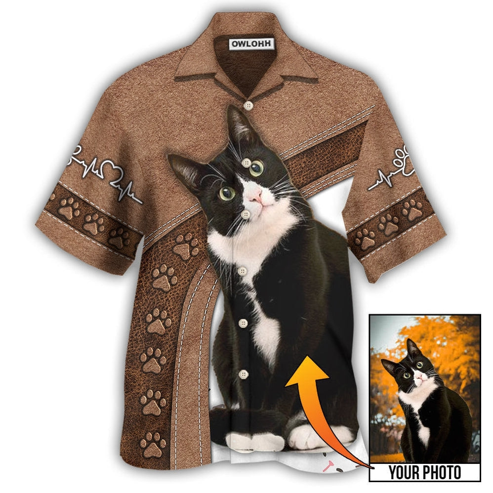 Hawaiian Shirt / Adults / S Black Cat Is My Best Friend Custom Photo - Hawaiian Shirt - Owls Matrix LTD