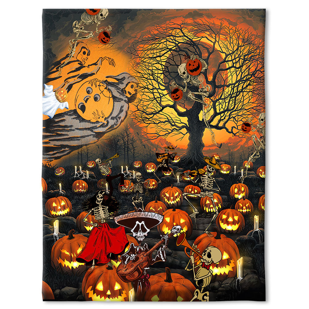 50" x 60" Skull Halloween Skull Darkness - Flannel Blanket - Owls Matrix LTD