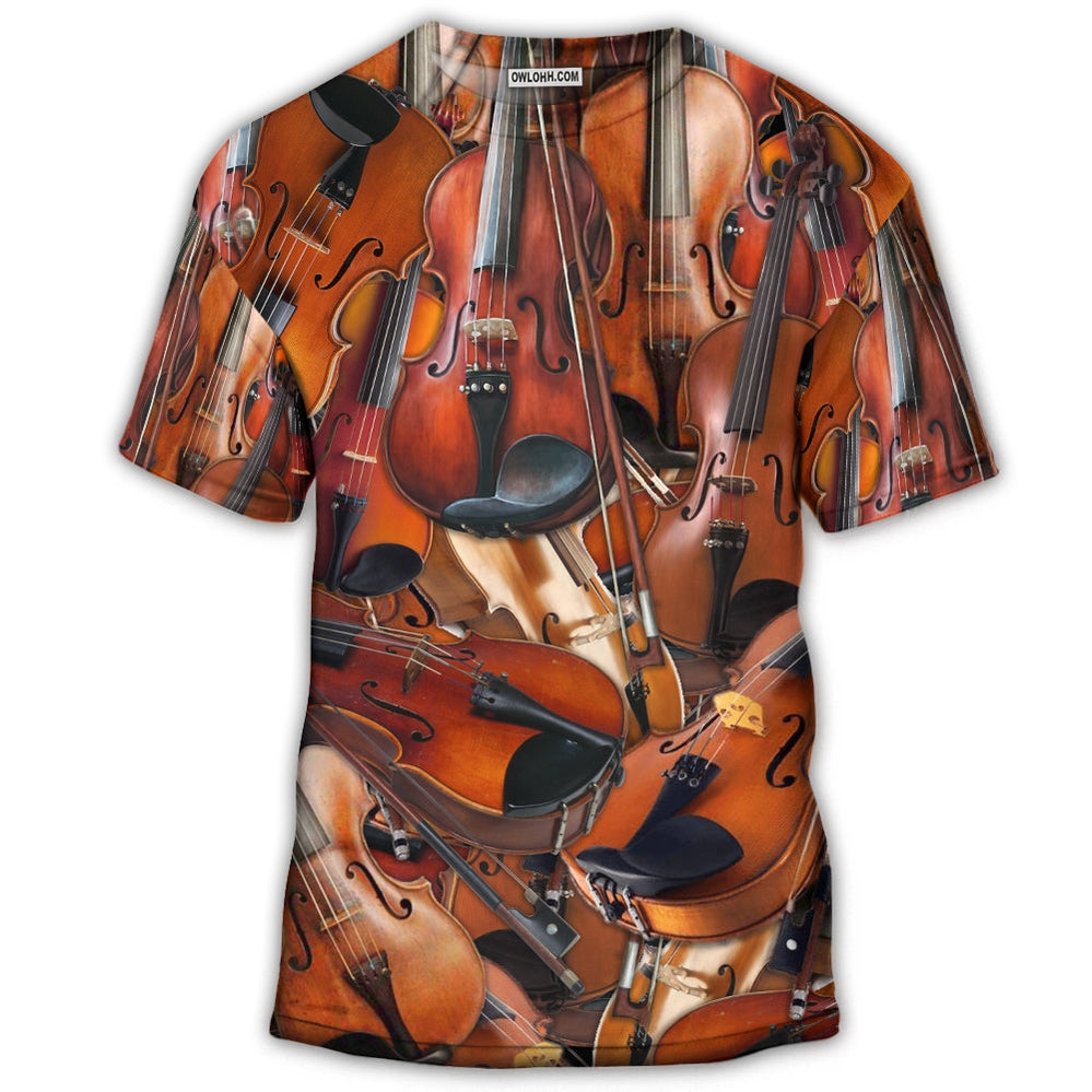 S Violin The Instrument For Intelligent People - Round Neck T-shirt - Owls Matrix LTD