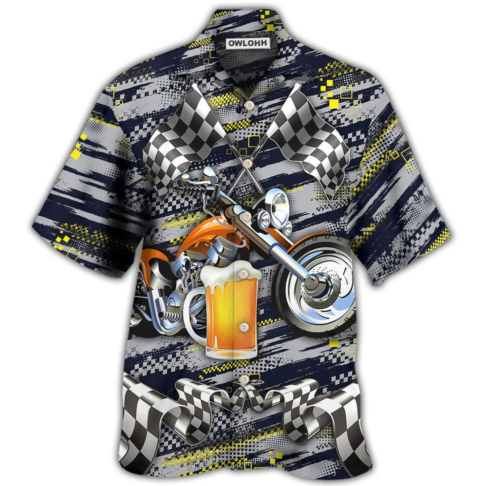 Hawaiian Shirt / Adults / S Beer I Like Beer And Motocycles And Maybe 3 People - Hawaiian Shirt - Owls Matrix LTD