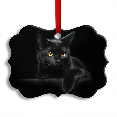 Pack 1 Black Cat Lover Kitty - Horizontal Ornament - Owls Matrix LTD
