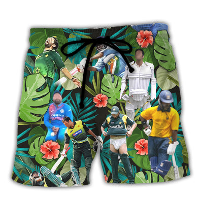 Cricket Sport Funny Play Amazing Tropical Art - Beach Short - Owls Matrix LTD