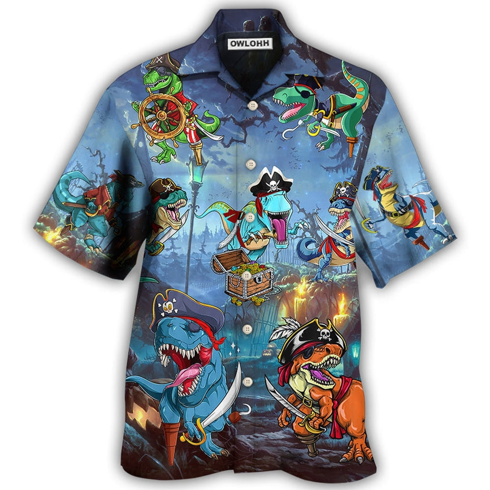 Hawaiian Shirt / Adults / S Halloween Pirate Dinosaur Scary - Hawaiian Shirt - Owls Matrix LTD