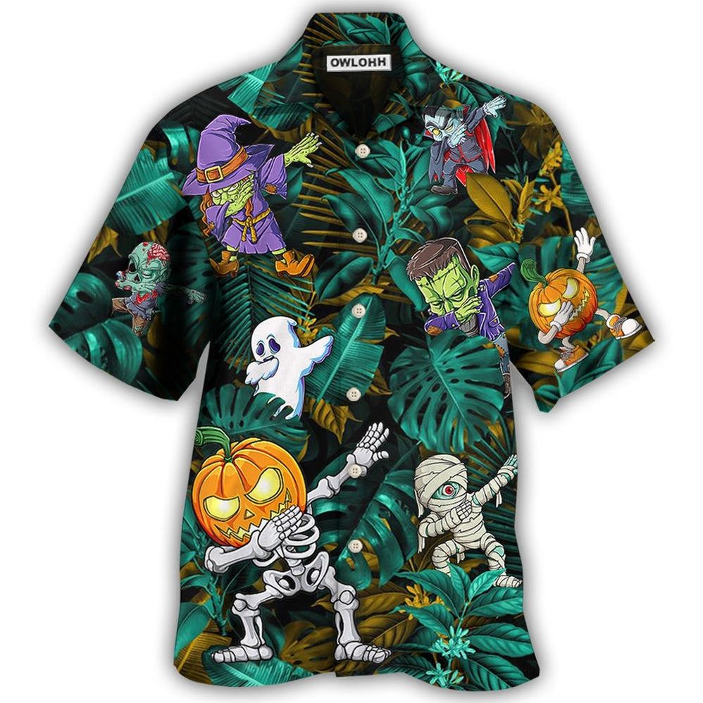 Hawaiian Shirt / Adults / S Halloween Dabbing Skeleton Zombie Style - Hawaiian Shirt - Owls Matrix LTD