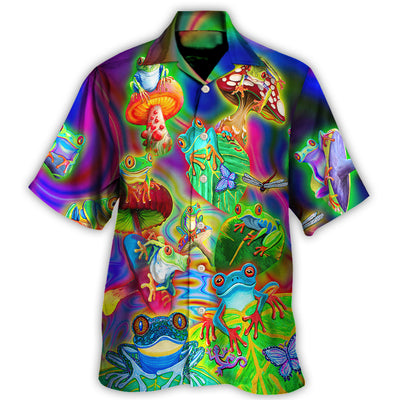 Hawaiian Shirt / Adults / S Frog Colorful Tropical Enjoying A Day Of Fun - Hawaiian Shirt - Owls Matrix LTD