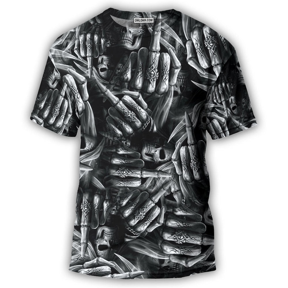 Skull Life Is The Whisper Of The Death - Round Neck T-shirt - Owls Matrix LTD