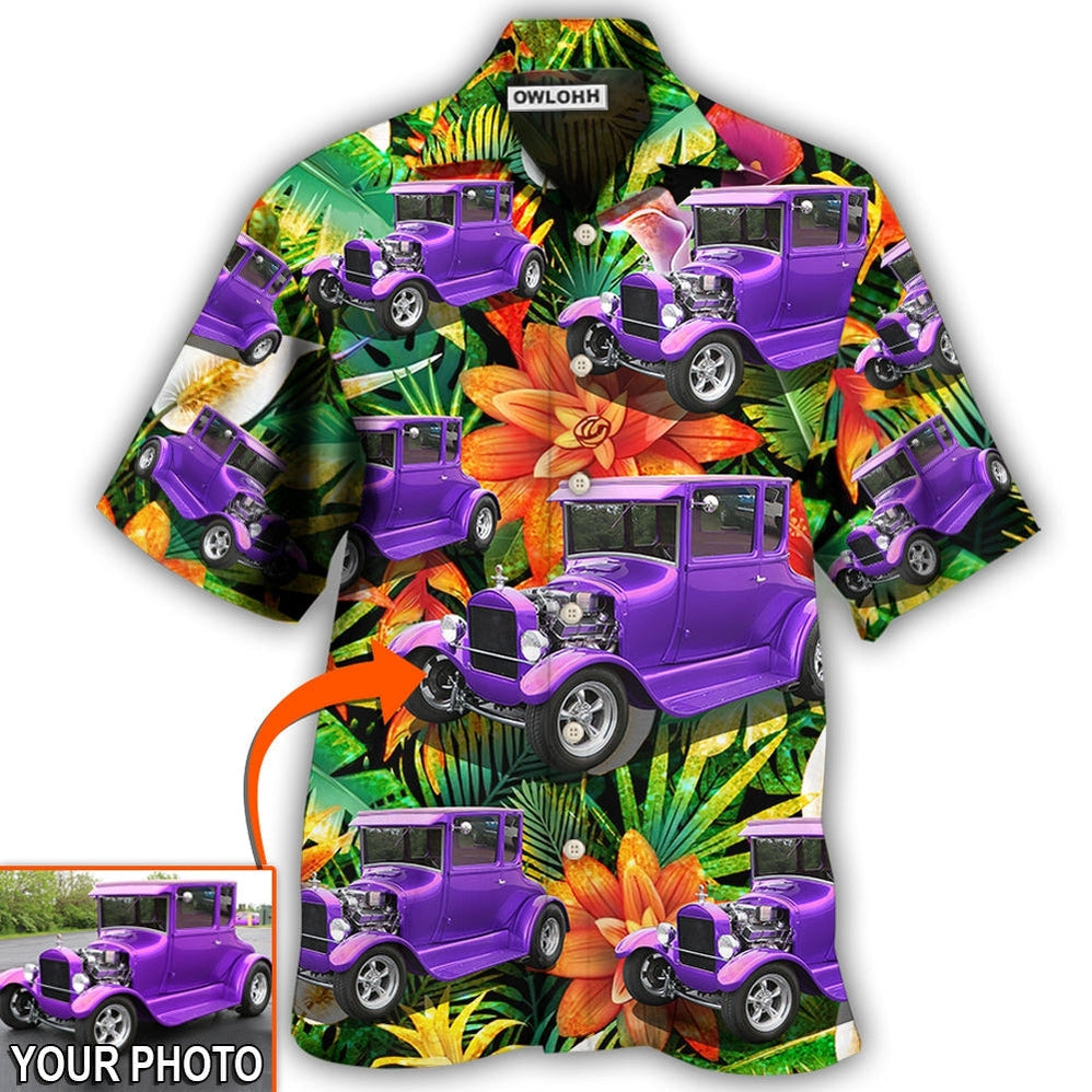 Hawaiian Shirt / Adults / S Car Model T Tropical Flower Custom Photo - Hawaiian Shirt - Owls Matrix LTD