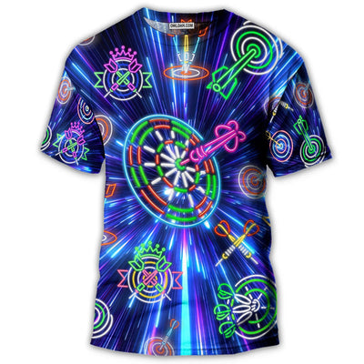 S Dart Neon Light Sign Awesome - Round Neck T-shirt - Owls Matrix LTD